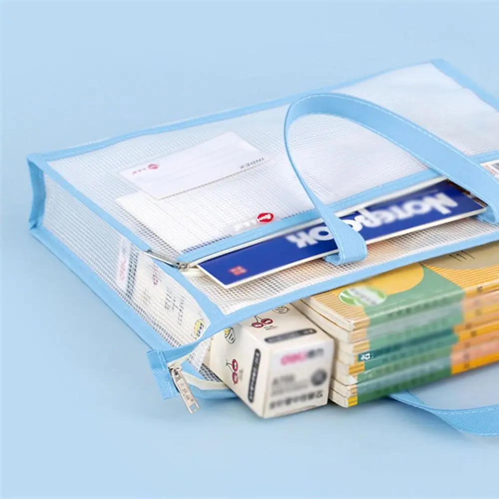 Clear A3/A4 File Storage Bag Multi-layer Thickened Zipper Pouch Bag Waterproof with Handle Data Document Bag Book Storage Bag
