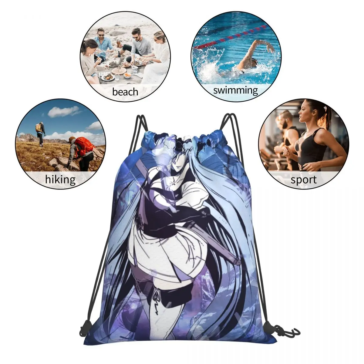 Esdeath 10 Drawstring Bag Backpack anime mesh bag storage bag school backpack