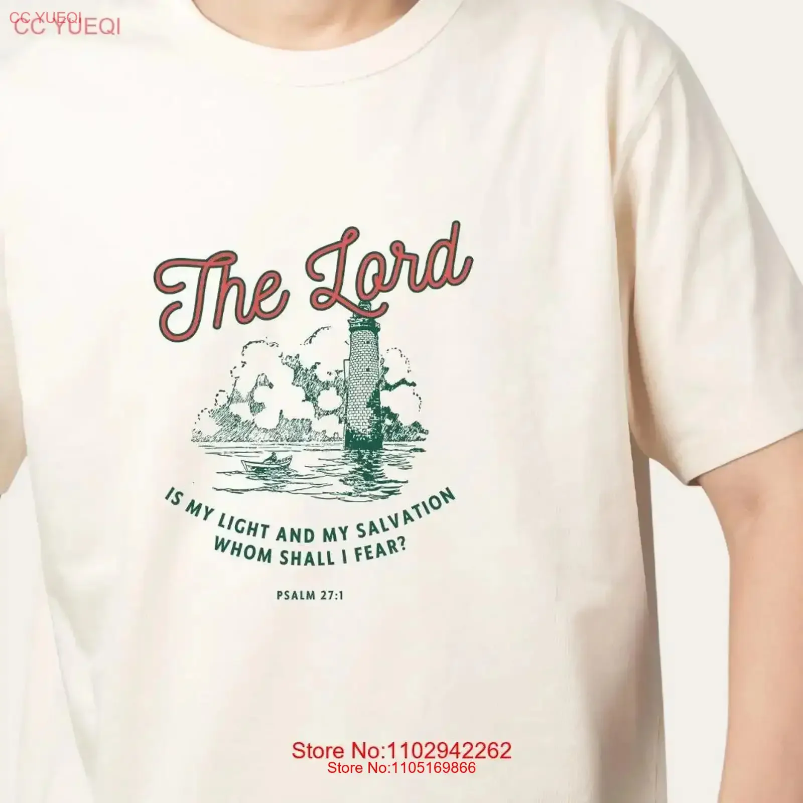 

Whom Shall I Fear T Shirt Christian Faith Inspirational Religious Based Clothing vintage Washed Slightly Versatile homme