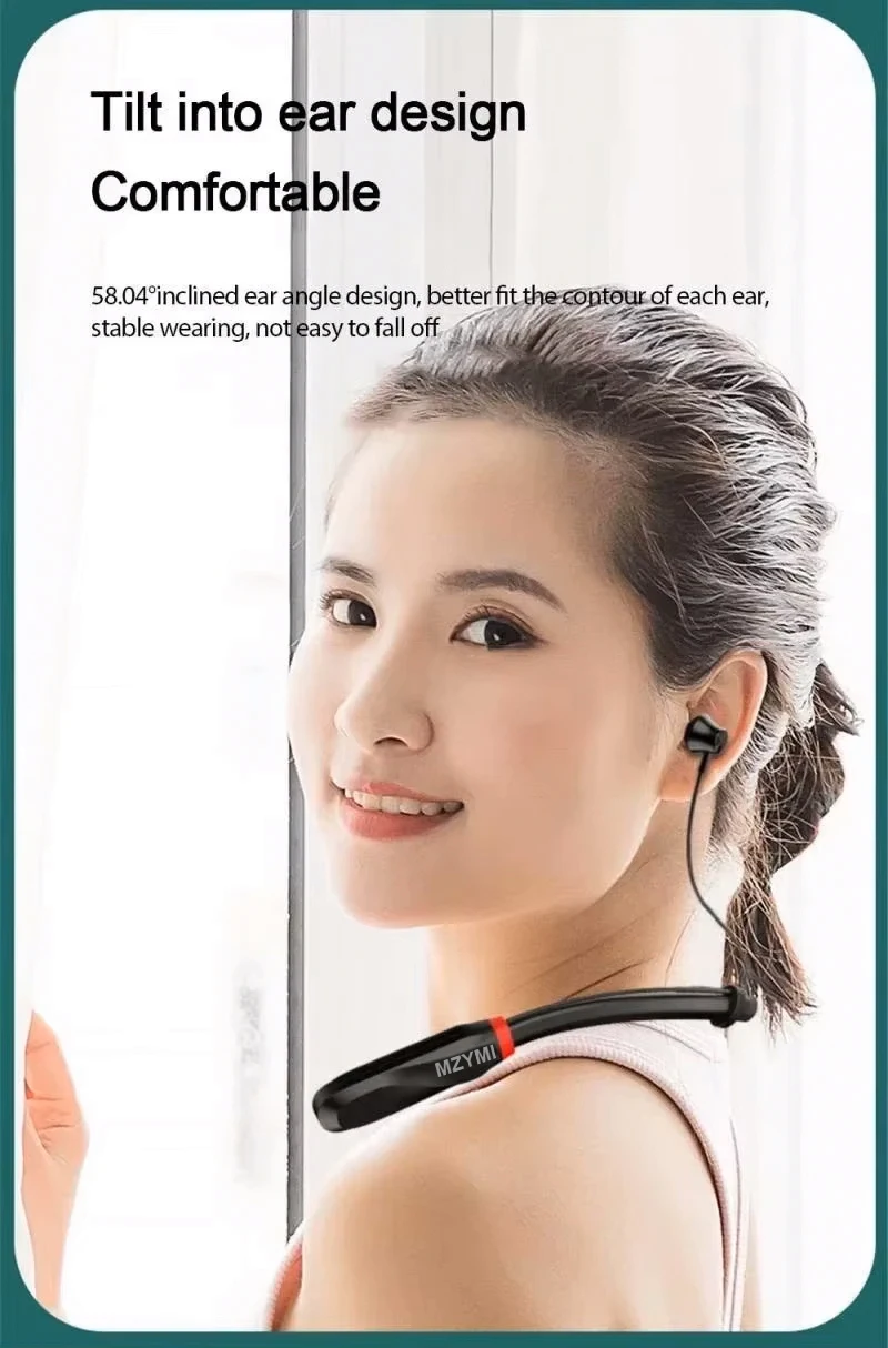 MZYMI ワイヤレスイヤホン 200 時間再生ネックバンド Bluetooth 5.1 ヘッドフォンヘッドフォンマイク付き 9D ステレオイヤフォンヘッドセット