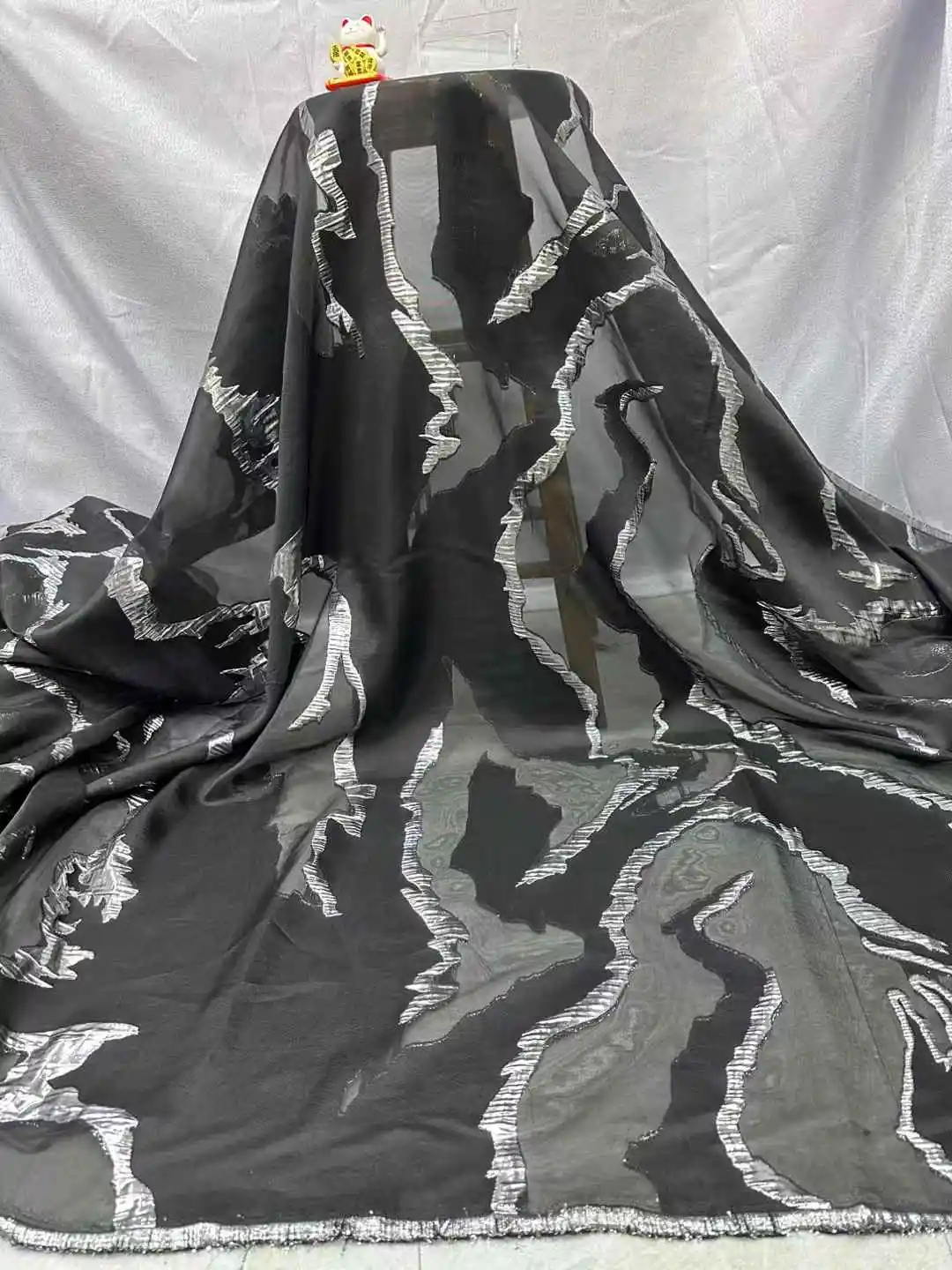 أحدث نسيج الدانتيل الديباج الساخن بيع قماش دانتيل الجاكار قماش التذهيب الأفريقي الجميل لفستان الحفلات-CW