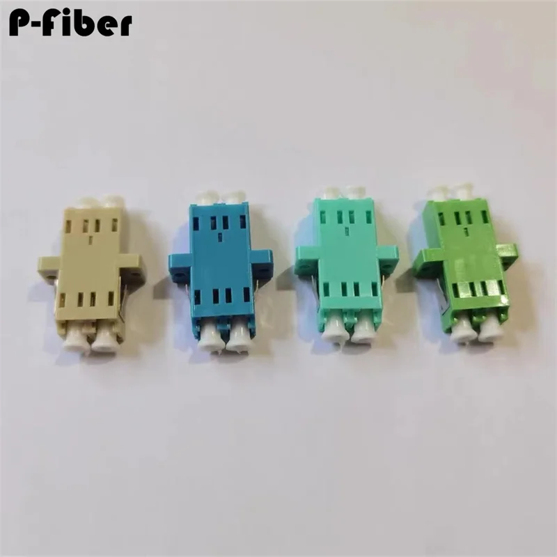 10pcs LC adapter duplex flange blue green optical fiber coupler LC/APC aqua ftth MM OM3 fiber optic P-FIBER