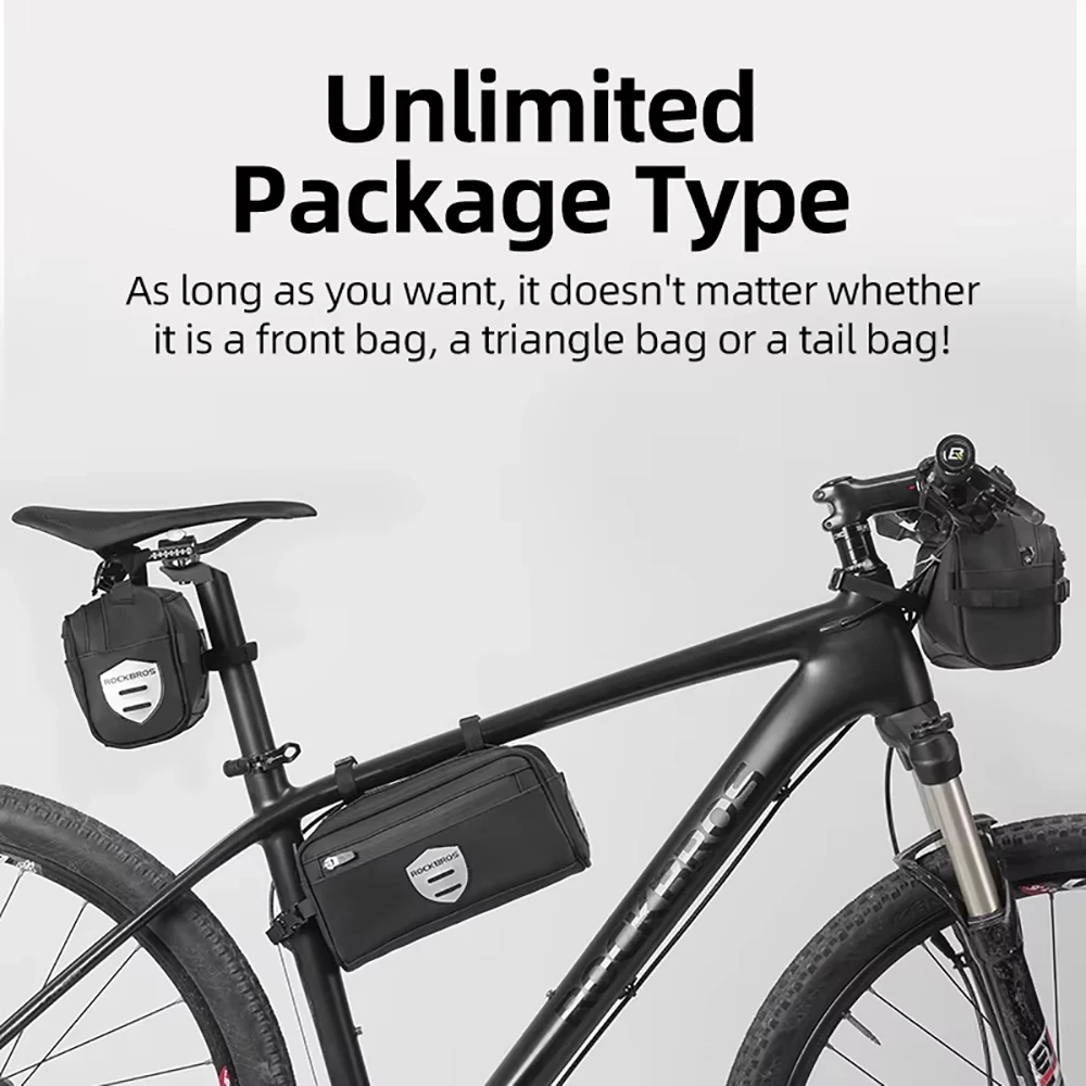 

ROCKBROS Велосипедная передняя сумка-труба емкостью 2 л, сумка на руль, водонепроницаемая многофункциональная портативная сумка на плечо, сумка-труба