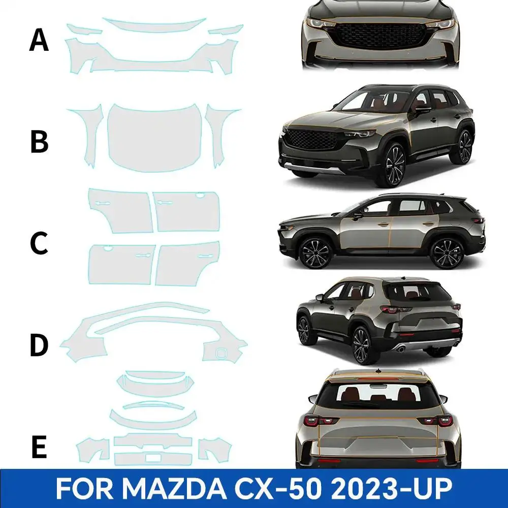 

For MAZDA CX-50 2023 2024 2025 TPU Paint Protection Film Self-Healing Clear Bra Pre-cut PPF Kit Car Body Anti-Scratch Resistant