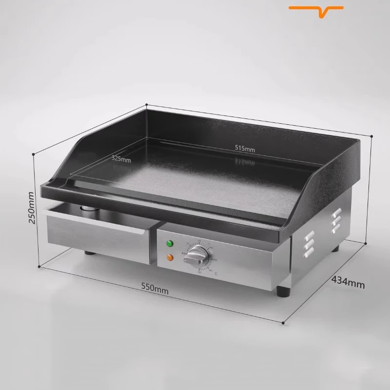 شواية تجارية EG-818TC لوحة شواء المينا معدات تيبانياكي ماكينة صنع الفطائر الممهدة يدويًا 3000 وات
