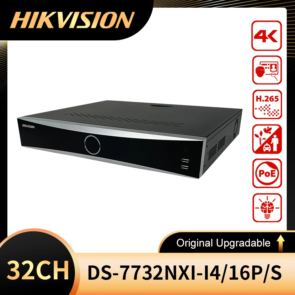 

Hikvision 32-ch 1U 16 POE AcuSense 4K NVR DS-7732NXI-I4/16P/S Up to 4-ch perimeter protection