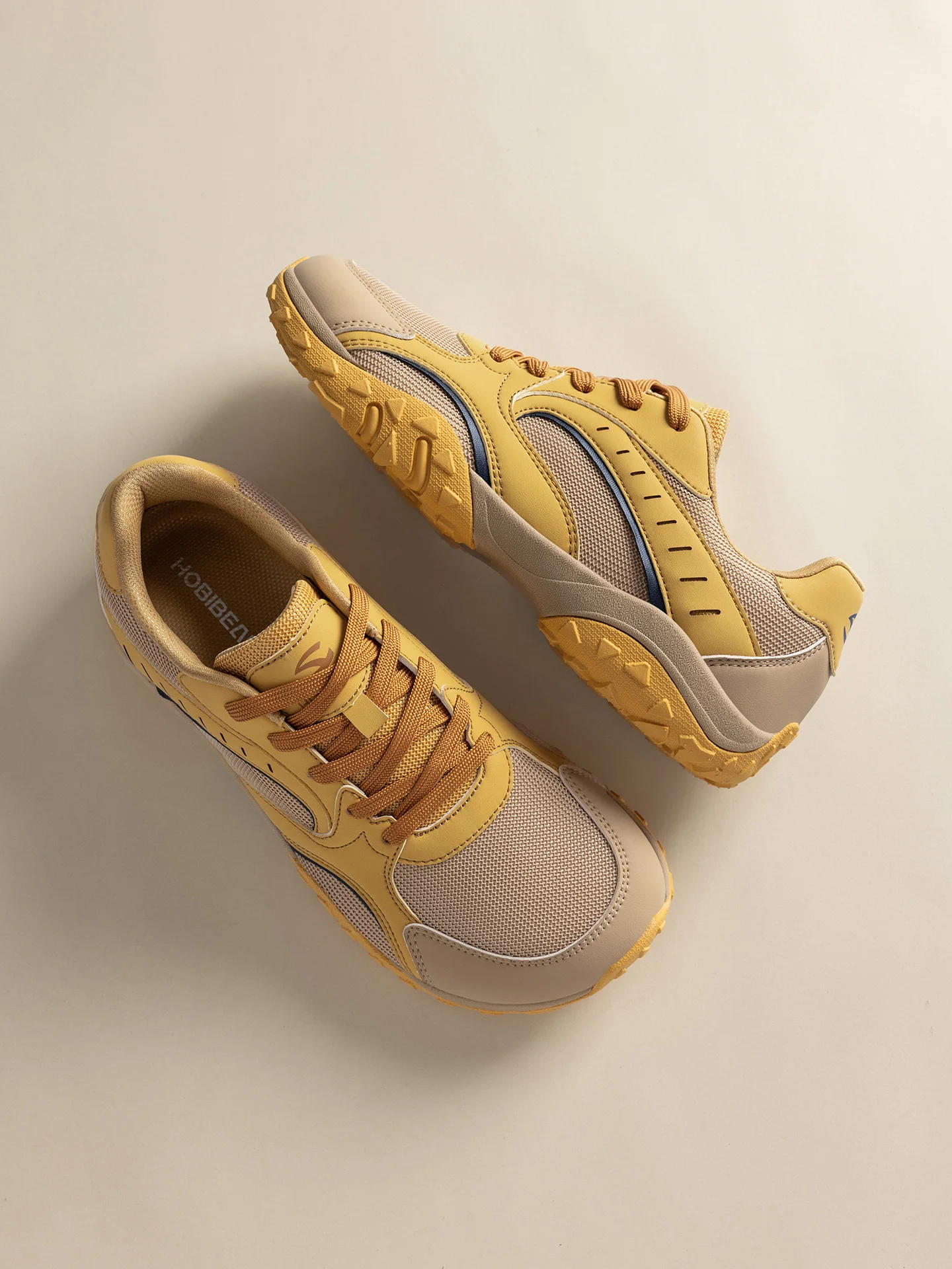 HOBIBEAR Unisex-Wanderschuhe mit breiter Zehenbox, Schnür-Wanderschuhe, Outdoor-Reise-Sneaker aus Kunstleder und Mesh, minimalistische Sneaker – Detail 3