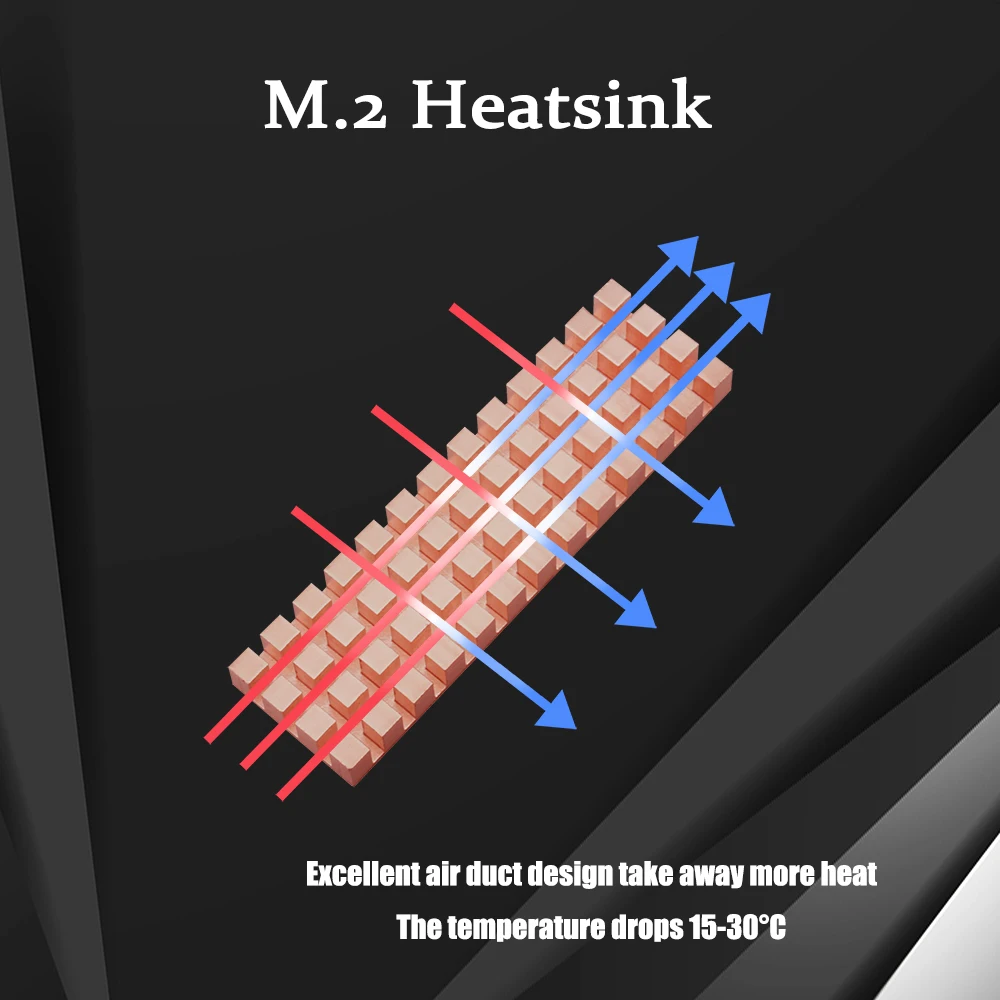 M.2 Heatsink Pure Copper Thermal conductivity 386.4W/m.k Solid State Disk Radiator Cooling 2/3/4/6mm thicknesses for 2280 M2 SSD