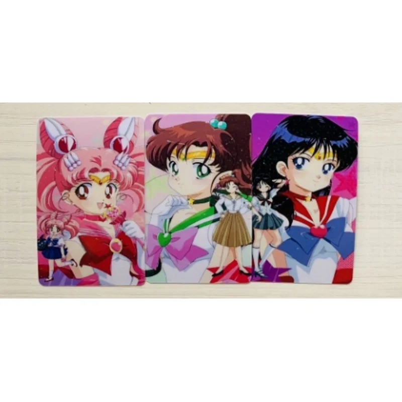 11 Sheet Sailor Moon Flash Card Tsukino Usagi Aino Minako Chibiusa Diy Stickable Series Action Toy Figures Anime Game Collection