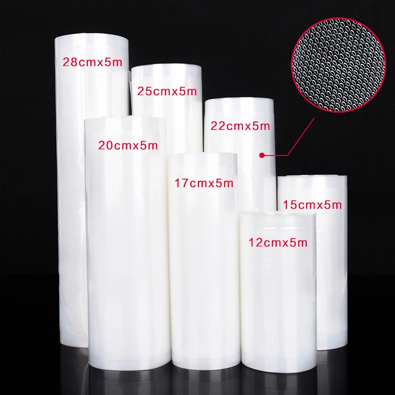 1 Roll Textured Vacuum Sealer Bags for Food, Transparent Vacuum Storage Roll, Keep Food Fresh Longer