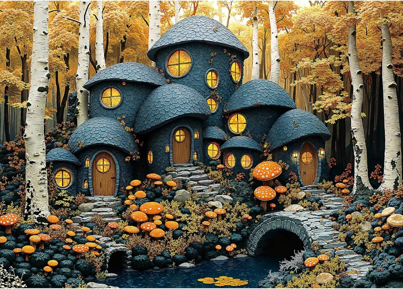 

Лесной грибной коттедж 1000/500/300/120 шт. головоломка домашний декор для игр для взрослых семейные забавные головоломки развивающие игрушки