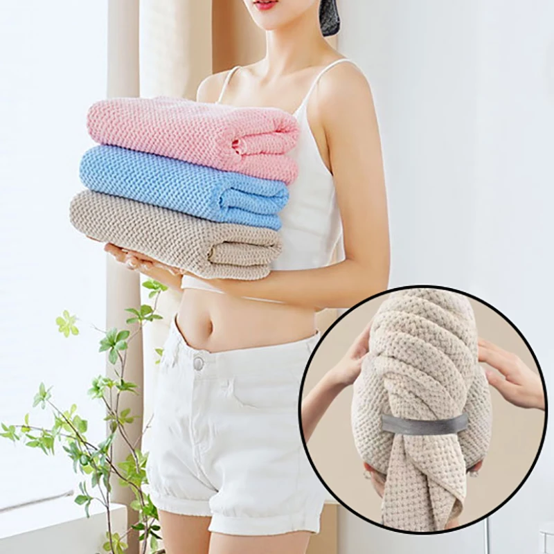 Dry Hair Cap Bath Towel Home Adult Bath Thickened Coral Velvet Beach Towel Big Towel Dry Hair Hat Woman Absorb Water Fast