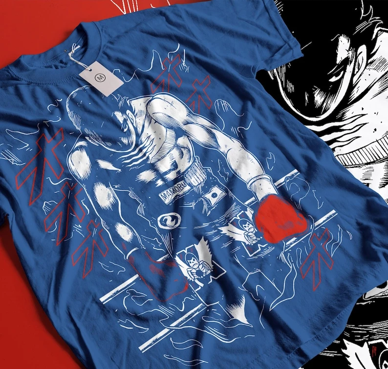 Hajime no Ippo Print T-shirt Oversized Unisex Streetwear Trendy Cotton Fashion Street Casual Fashion Street hot product Couples