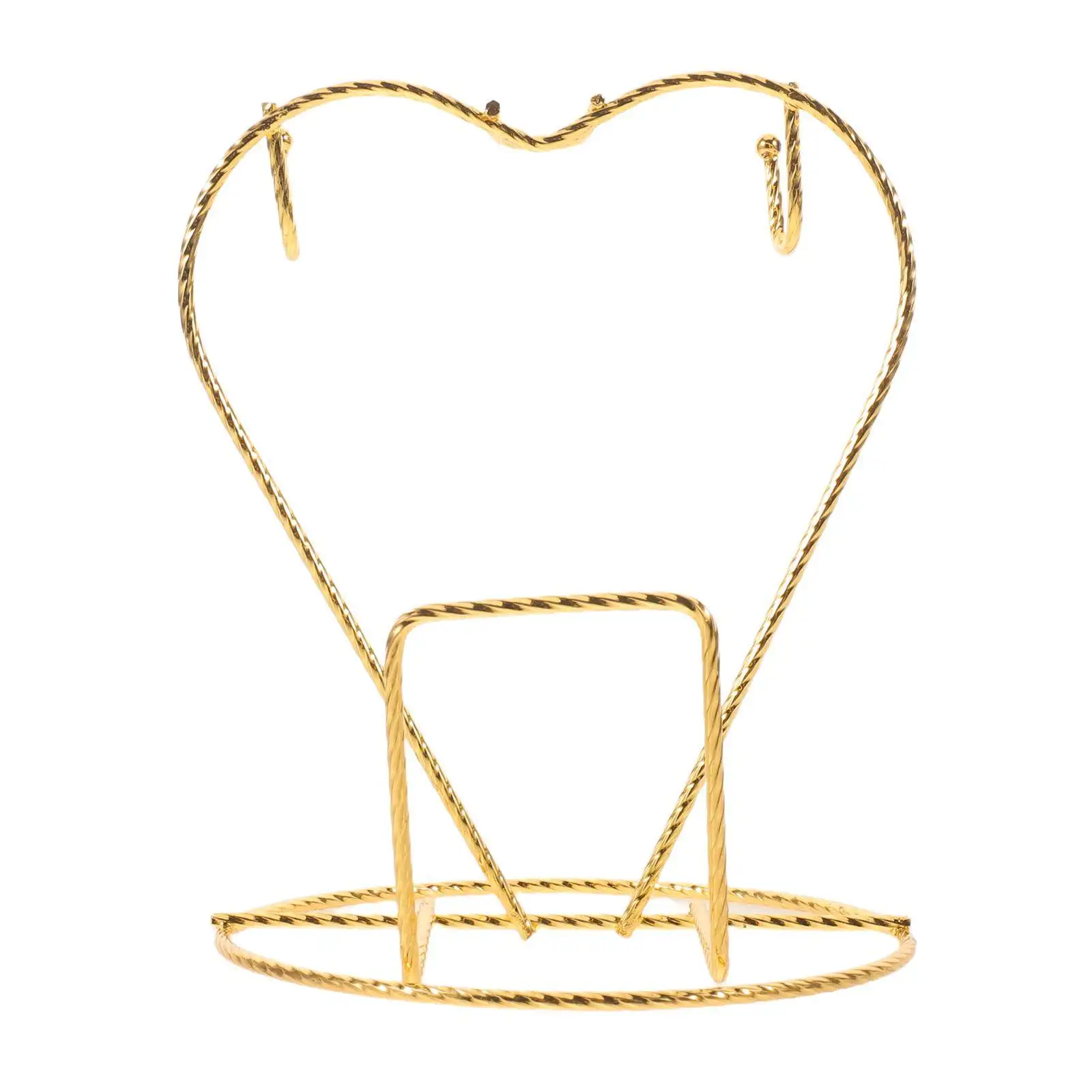 

Metal Tea Cup and Saucer Rack Heart Shaped Spiral Design Countertop Coffee Mug Holder Decorative Cup Organizer for Kitchen
