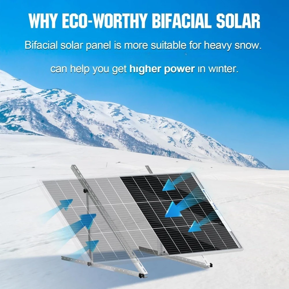 

200W Bifacial Solar Panel 2PCS 100W Monocrystalline PV Module for Home Camping Boat RV