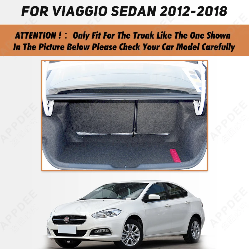 Auto Full Coverage Trunk Mat For Fiat Viaggio sedan 2012-2018 17 16 15 14 13 Car Boot Cover Pad Interior Protector Accessories