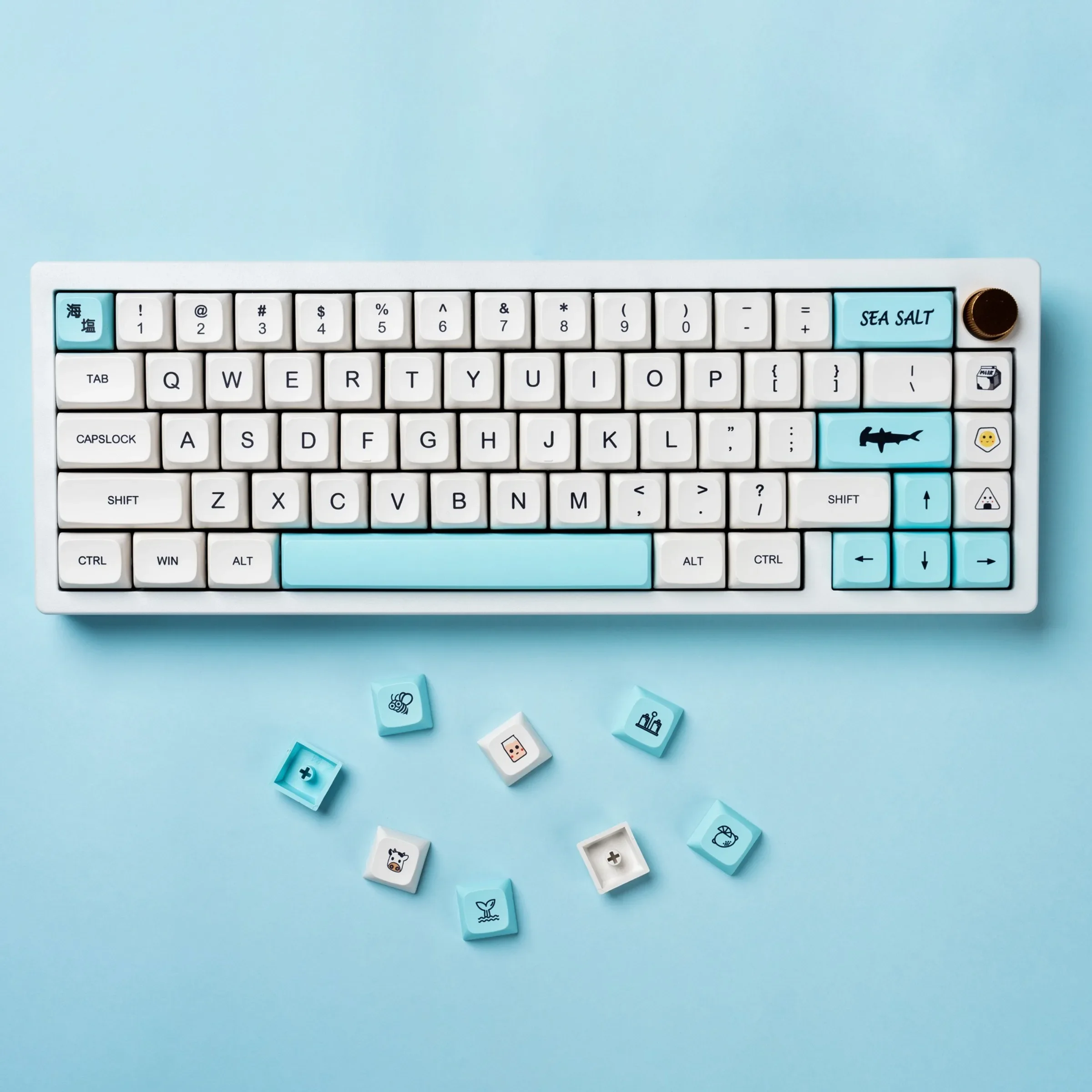 

Sea Salt Milk Keycaps PBT Sublimation Blackout XDA Highly Mechanical Keyboard Cute Personality Office Dormitory Tour