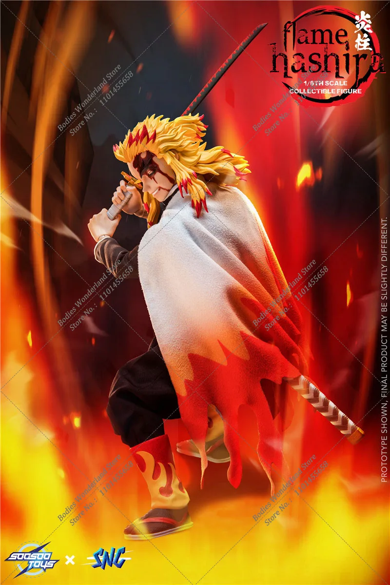 SC-001 1/6 Scale Collectible Japanese Classic Anime Demon Slayer Rengoku Kyoujurou 12 inches Action Fugure Model Toys for Fan