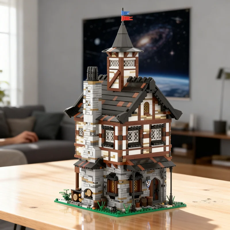 

2556pcs MOC Medieval Tudor House Modular Streetscape Model Building blocks Architecture Christmas gifts toy idea Education DIY