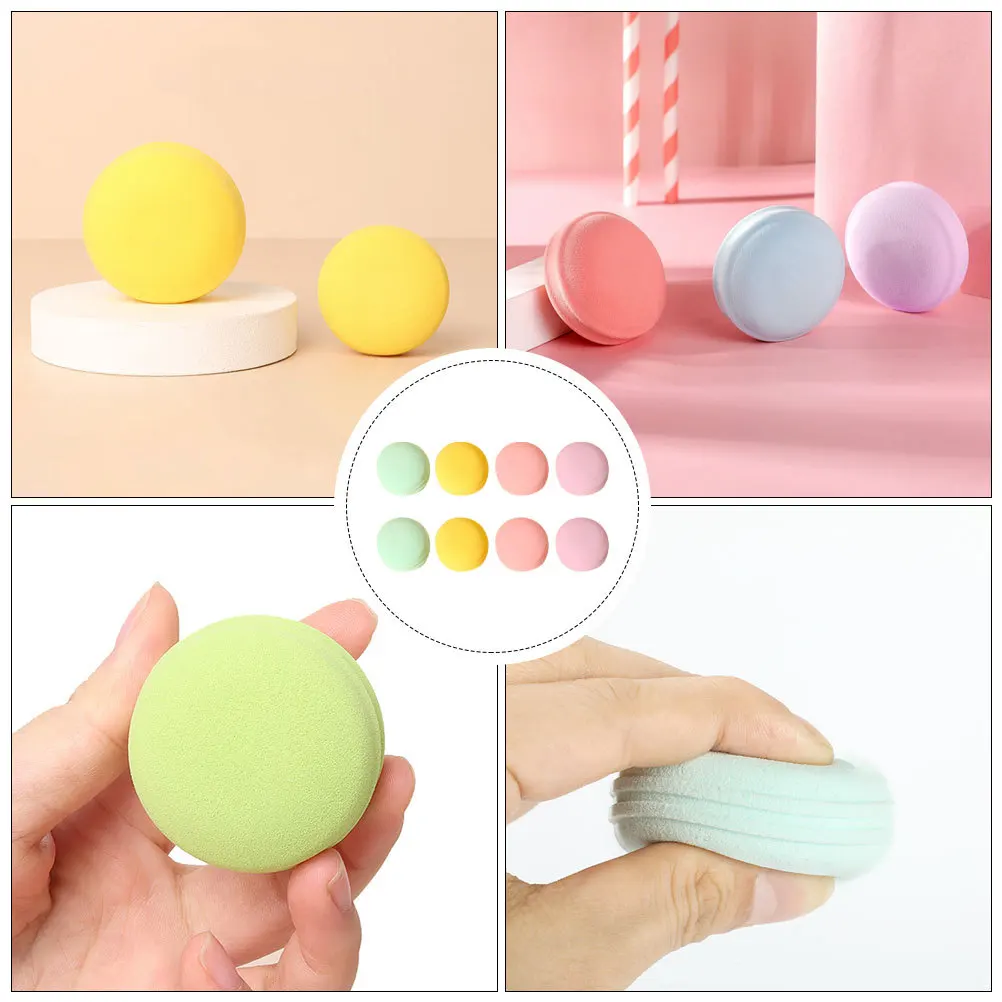 8 pçs maquiagem puff dupla face seco molhado cosméticos aplicador feminino beleza fornecimento pó puff para fundação creme blush iluminador