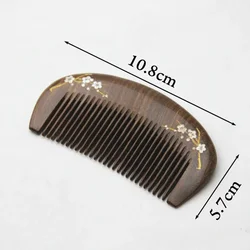 Children Natural Gold Sandalwood Small Comb Wood Structure Fine Tooth Hair Comb Anti-Static Head Acupuncture Point Massage Gift