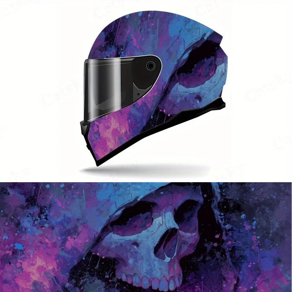 

Cyberpunk Skull Motorcycle Helmet Protective Sticker, Motorcycle Helmet Exterior Decorative Accessory, Waterproof & Self-adhesiv