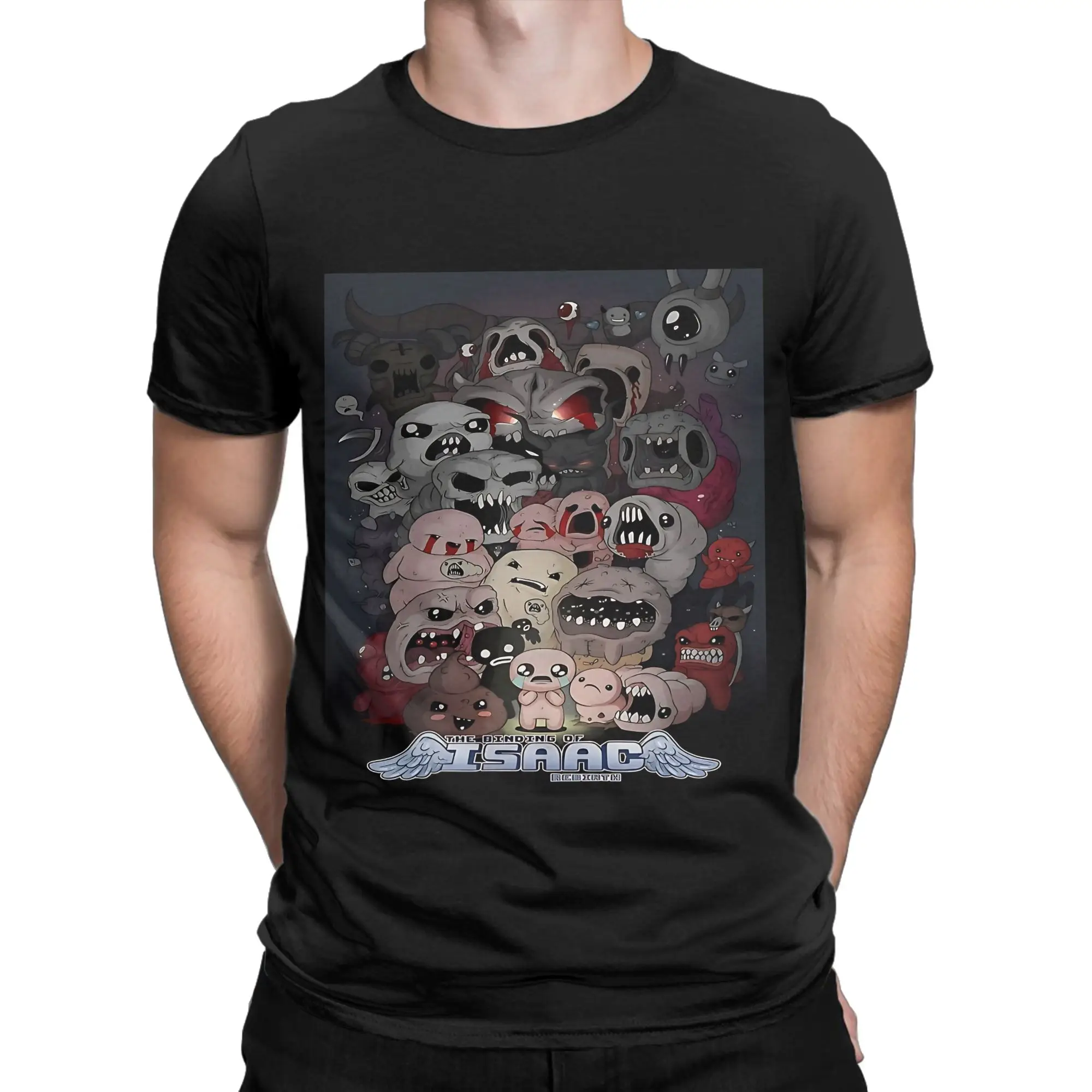 the binding of isaac Oversized Shirt black poster Funny 100% Cotton T-Shirt The Binding Of Isaac Rebirth Tees Tops For Men