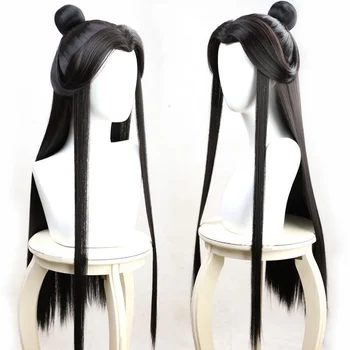 Xie Lian Cosplay perruque ciel officiel bénédiction Cosplay Tian Guan Ci Fu Cosplay noir résistant à la chaleur synthétique cheveux perruques + WigCap
