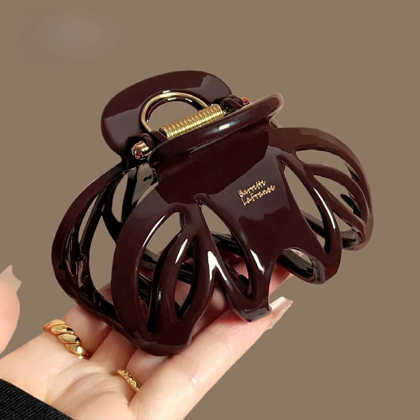 Vvintage Red Black Color Pumpkin Large Hair Claw Clip For Women Elegant Hair Ornament Hold Hair Clamp Hairpin Hair Accessories view 2