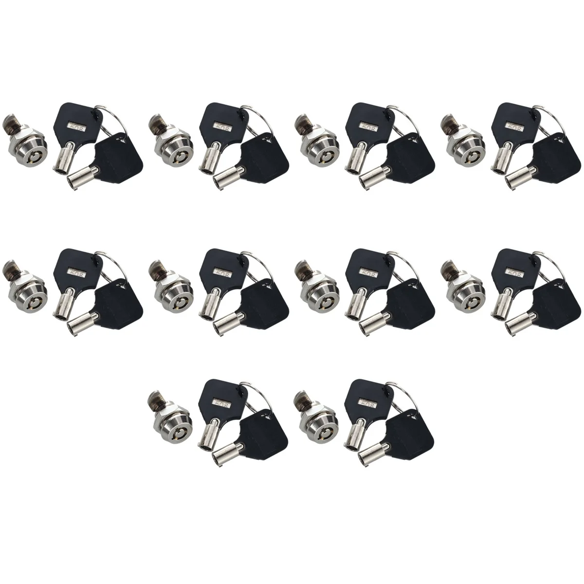 B03C-10 ชิ้น 12 มิลลิเมตรเกลียวกุญแจล็อค Cam เลี้ยวควอเตอร์สําหรับตู้เก็บของกล่องลิ้นชัก