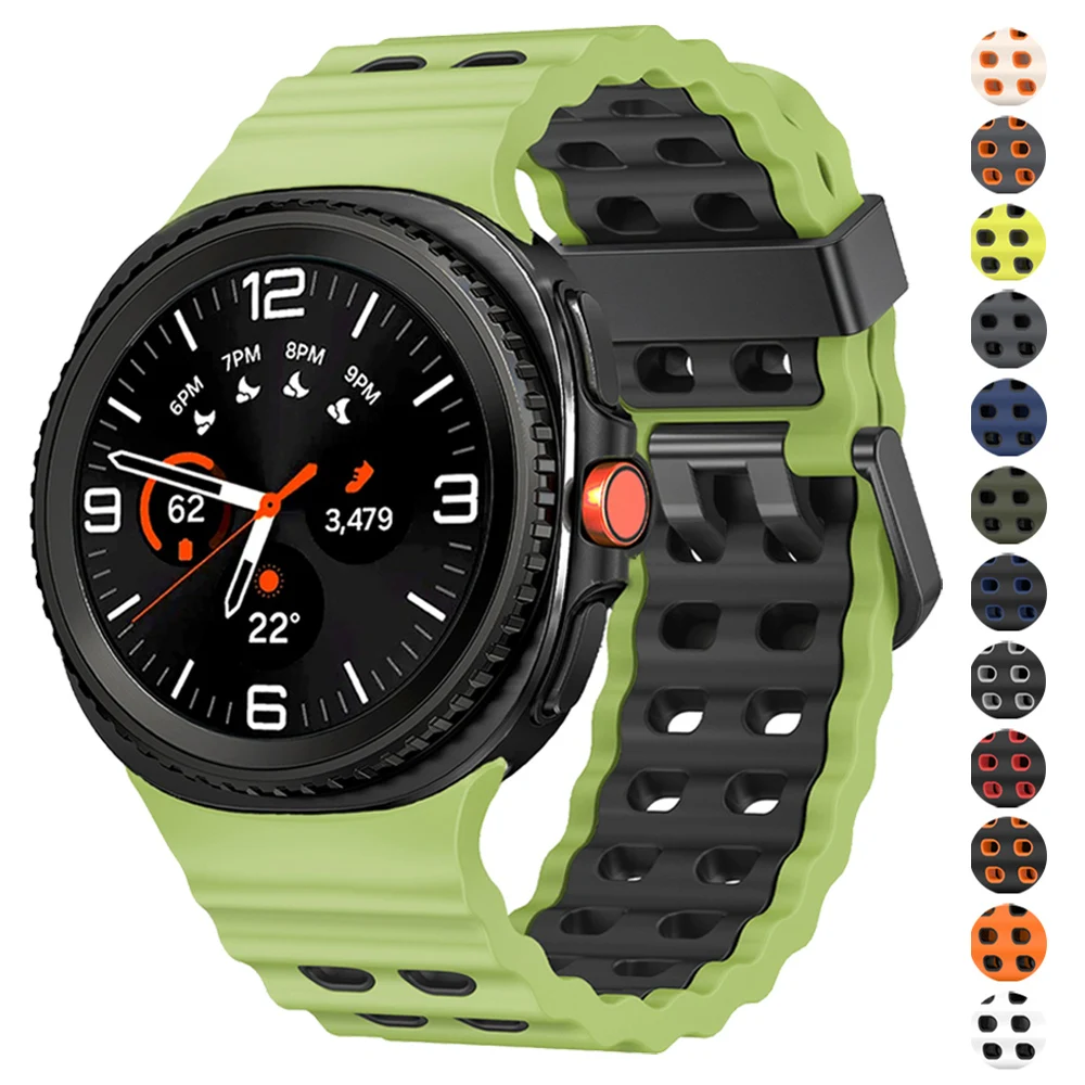 لسامسونج غالاكسي ساعة 8 الكلاسيكية 46 مللي متر سيليكون الرياضة الفرقة سوار ل غالاكسي 8 40 44 مللي متر نغمتين حزام استبدال Watchbandnd