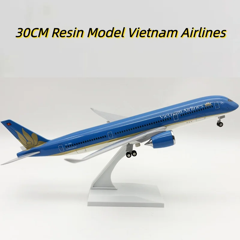 

30CM Vietnam Airlines a350 Scale Plane Model Replica resin Material w Landing Gear Wheels Souvenir Collected Gift