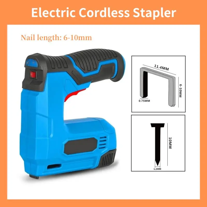 

Electric Cordless Stapler Lithium-ion Nail Gun Staple Gun Nailer Stapler Furniture DIY Tool Wood Frame Multitool Nail Staple Gun