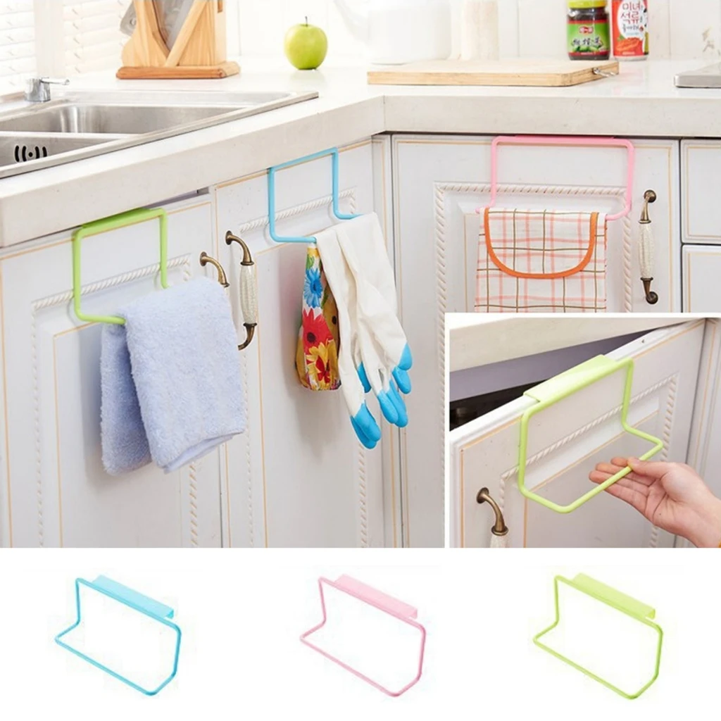 New Bathroom Towel Holder Without Drilling Bathroom Self-Adhesive Bathroom Rail Steel Wall-Mounted Hanger Storage Shelf