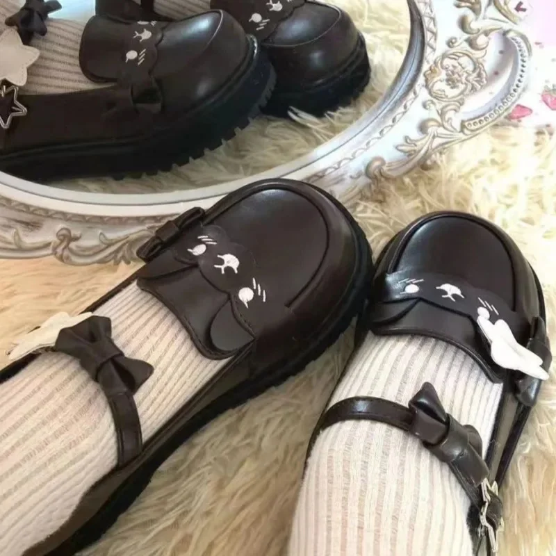 Chaussures à gâteau Y2K JK éponge japon Kawaii Love StoryTransfer série mine terrestre chaussures à semelles épaisses pour fille sous-culture chaussures à gâteau éponge