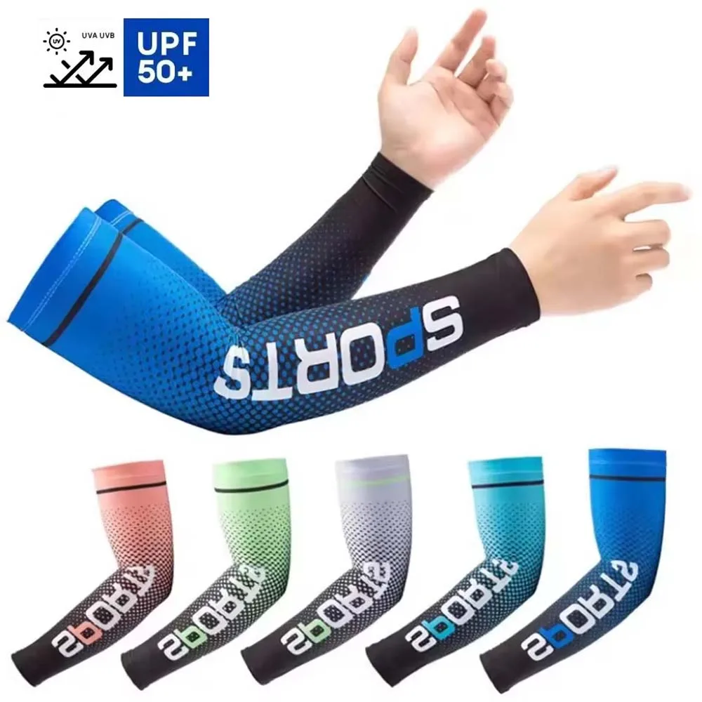 Ice Silk Arm Sleeves UV Protection Anti-Slip Sunscreen for Men & Women Cooling Summer Outdoor Sports Sleeve for Cycling