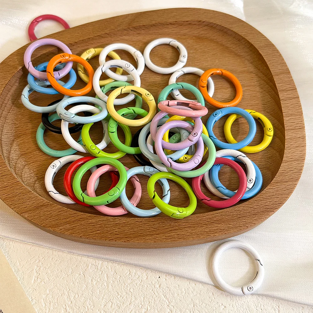 5/10 قطعة متعدد الألوان الحب القط دائرة الربيع مشبك المفاتيح جراد البحر المشبك DIY كيرينغ الكلب سلاسل مشبك صنع المجوهرات اكسسوارات