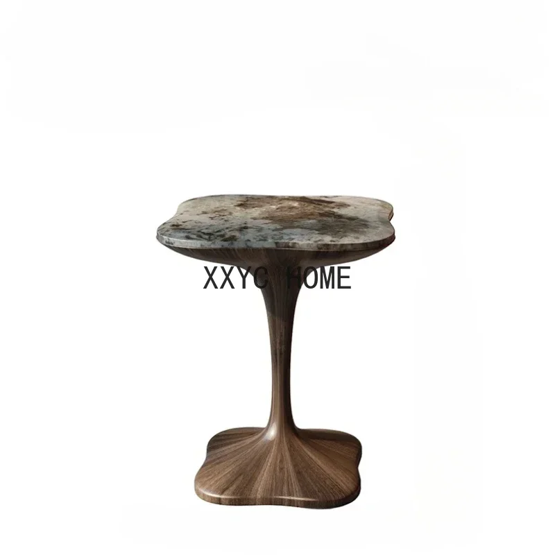 

Роскошный приставной столик из натурального камня для небольшой квартиры, дома, ореховый дизайн, диван из массива дерева, угловой столик