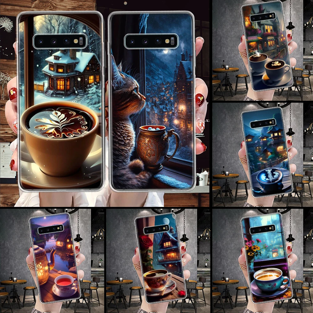 Good Night Coffee Tea Phone Case For Samsung Galaxy S21 S20 FE S22 S23 S24 Ultra S10 Plus S9 + S8 S10E Soft Cover Shell Coque