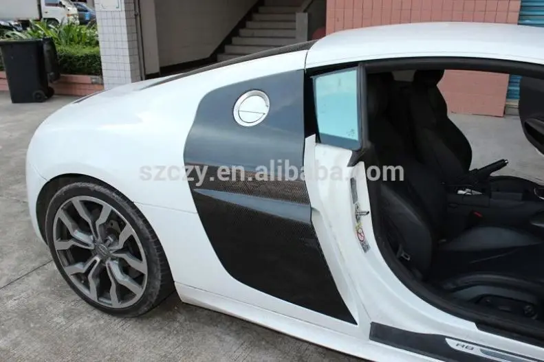 شفرات جانبية لحاجز الباب من ألياف الكربون لأودي R8 V8 V10