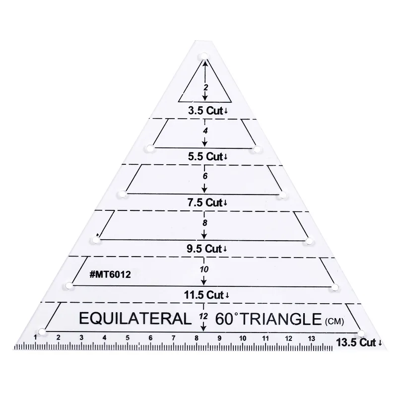 60 Degree Equilateral Triangle Quilting Ruler Template DIY Sewing Craft Tool