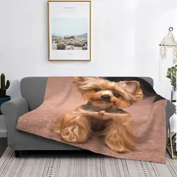 Yorkshire Terrier Fabric For Bed Blanket 200X200 Couple Bed Quilt Blanket Gown Prayer Rug Knitted Plaid Flannel Blanket