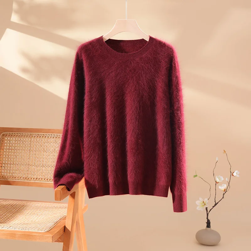 

Легкий роскошный женский свитер из 100% мериносовой шерсти, осень-зима, женский модный вязаный пуловер с длинными рукавами, элегантная мягкая одежда, топы