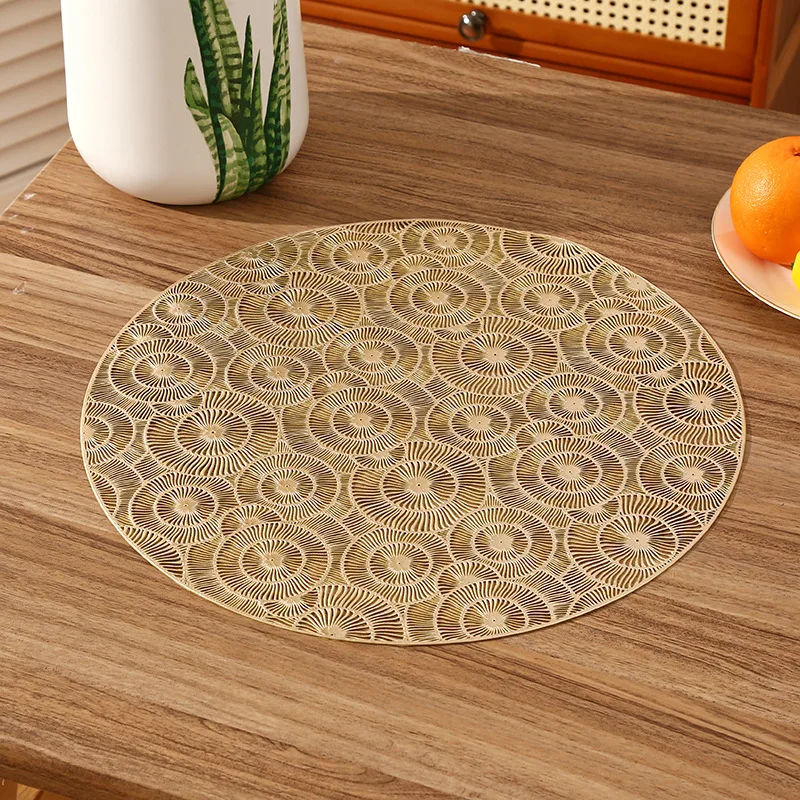 Cross-Border French Romantic roundPVCDining Mat Creative Coffee Heat Proof Mat High-Grade Light Luxury Restaurant Heat Insulatio