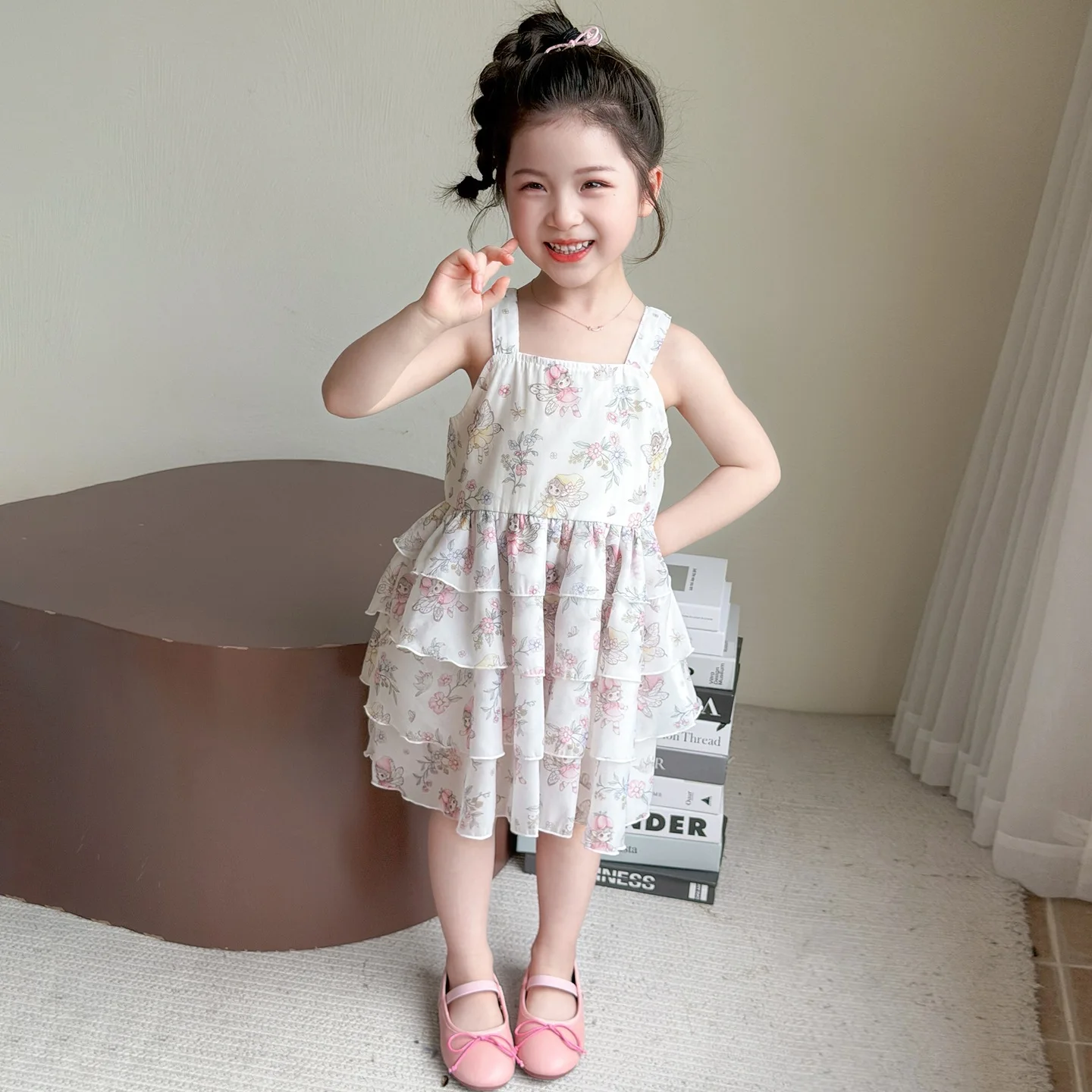 Girls Summer Dress 2026 New Style Childrens Halter Top Fashionable Fairy Backless Princess Dress for Girls