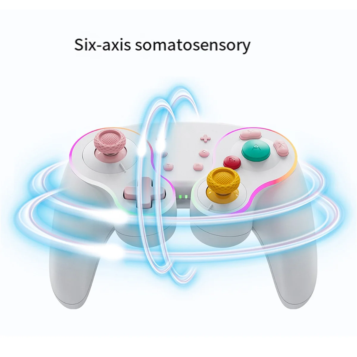 AAA87 For Nintendo Switch Pro Retro RGB Multicolor Light Wireless Gamepad with Fast Charging Dock Enhanced Grip A