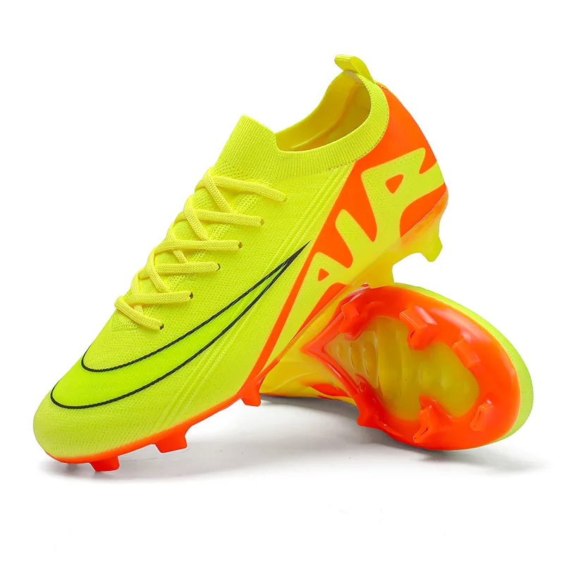 Zapatos de fútbol amarillos de alta calidad para hombre, zapatillas de fútbol FG para entrenamiento de césped, calzado de fútbol sala para deportes al aire libre, zapatos de futbo para hombre