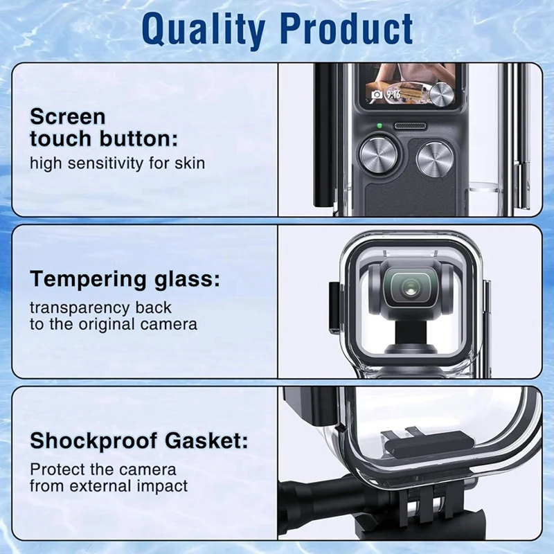 Dive Case For DJI OSMO Pocket 3 Action Camera, Diving Protective Housing Shell Cover ,45M Underwater Photography Parts