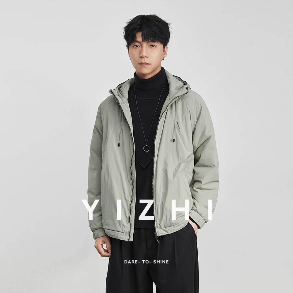 

2025 зимняя новая модная мужская уличная ветрозащитная куртка с капюшоном на хлопковой подкладке, мужская повседневная теплая универсальная куртка в японском стиле ретро