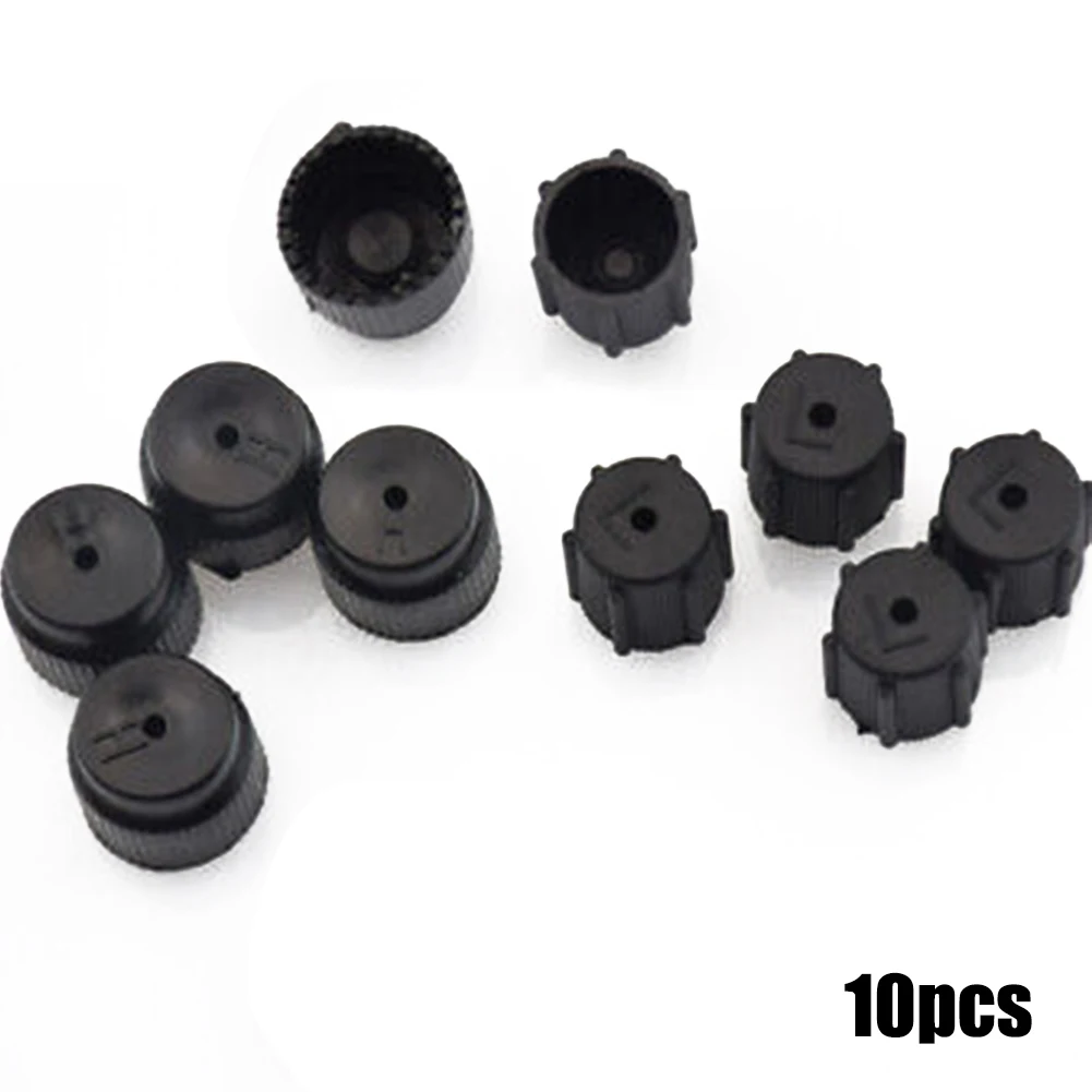 10PCS R134a Air Conditioning Cap Set 5 High 16mm And 5 Low Pressure Valve Covers For Car AC Maintenance Black